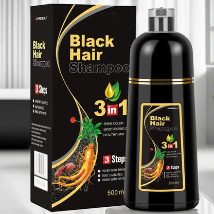 3 in 1 Black Hair Dye Shampoo