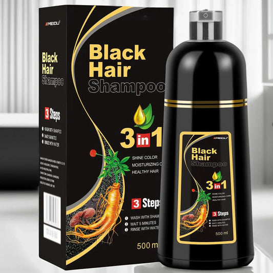 3 in 1 Black Hair Dye Shampoo