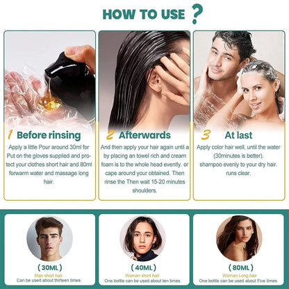 3 in 1 Black Hair Dye Shampoo