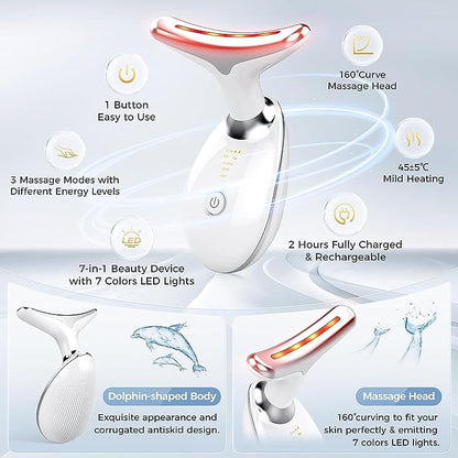 7 Color LED V Face Massager - Anti Aging Skin Care Device